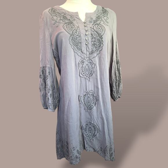 Monoreno Embroidered Boho Tunic Dress - Size M (NWOT) - Picture 1 of 4